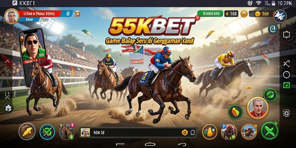Tampilan gameplay Racing yang mendebarkan di 55KBET.
