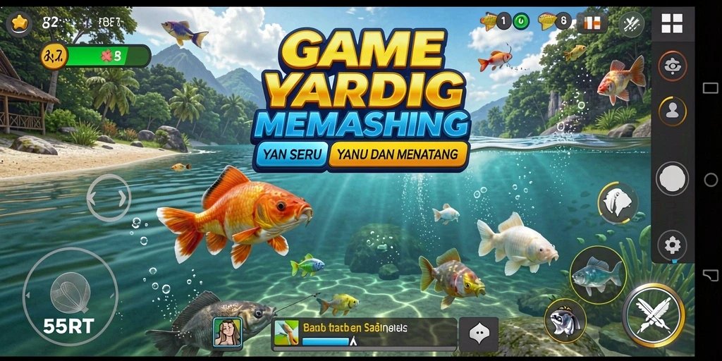 Tangkapan ikan besar dalam gameplay 55RT yang menantang.