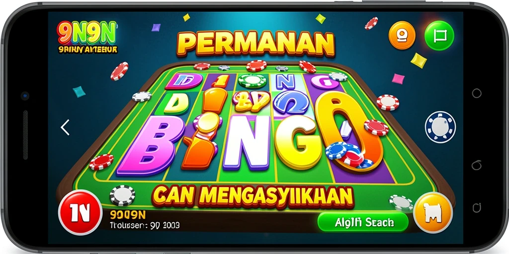 Screenshot gameplay 9N9N dengan tampilan Bingo yang menarik.