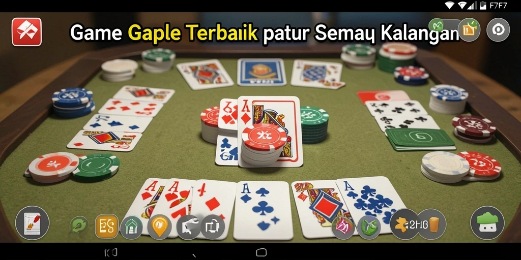 Tampilan gameplay seru dari game Gaple F7F7 dengan pemain aktif.