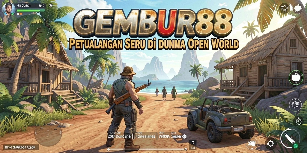 Screenshot gameplay Open World GEMBUR88 yang menakjubkan dan dinamis.