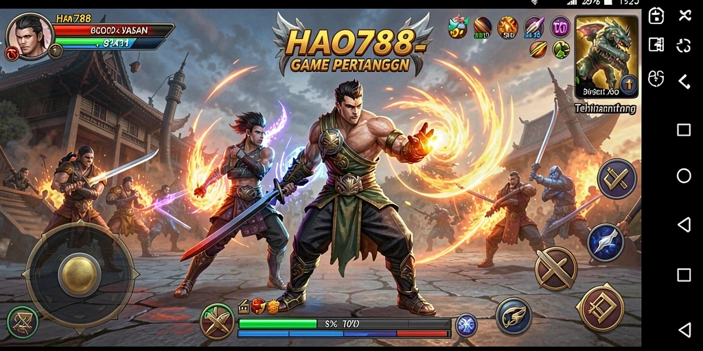 Tampilan gameplay HAO788 yang penuh aksi dan pertarungan intens.