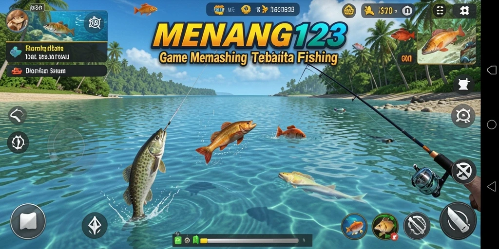 Screenshot MENANG123 menampilkan gameplay memancing yang seru dan mendebarkan.