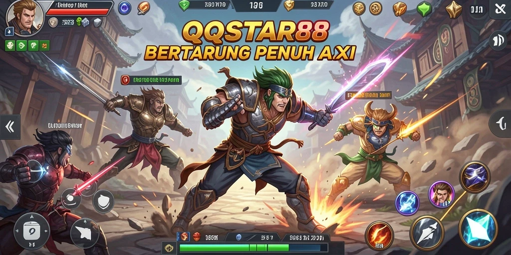 Tangkapan layar QQSTAR88 menunjukkan aksi bertarung seru dalam permainan.