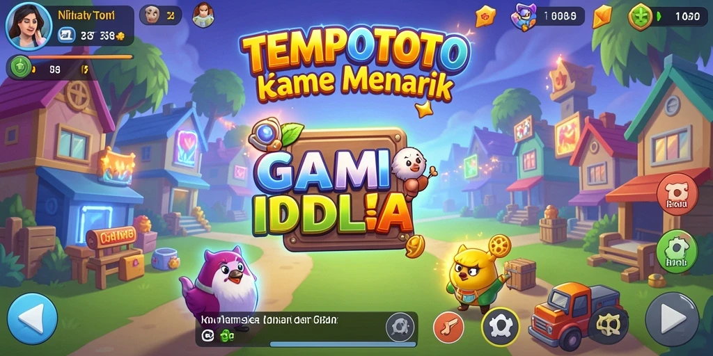 Screenshot gameplay TEMPOTOTO menampilkan karakter tengah beraksi dalam pengumpulan sumber daya.