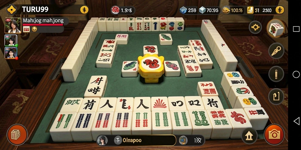 Tampilan gameplay TURU99 yang menarik dan penuh tantangan Mahjong.